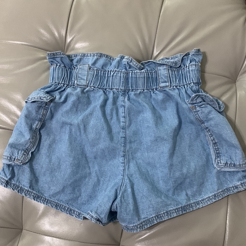 Urban outfitters high waist paper bag denim shorts - Picture 3 of 8
